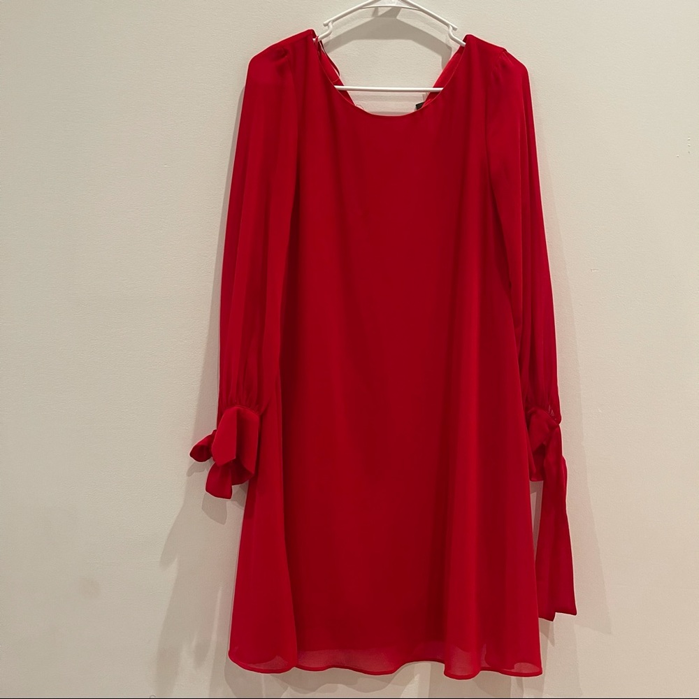Nordstrom Long Sleeve Red Tie Dress